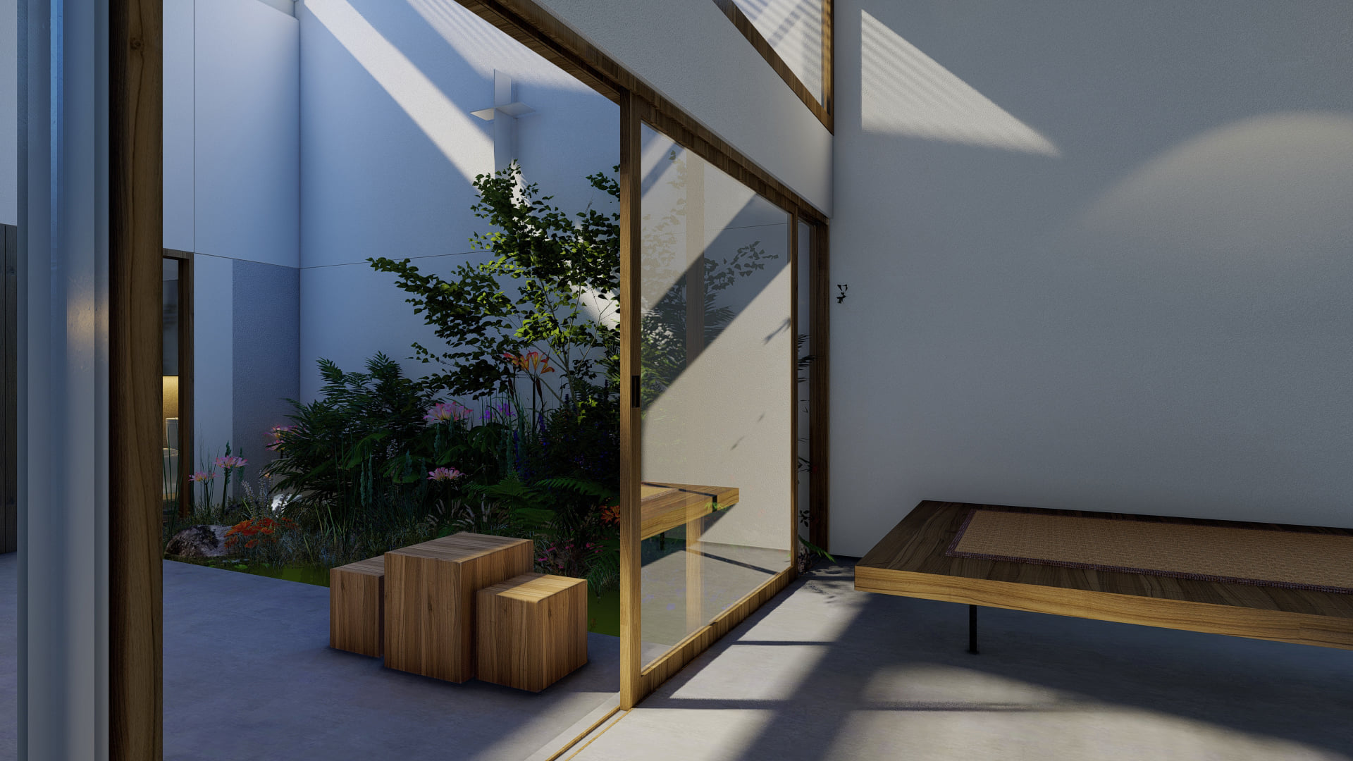 Căn nhà được thiết kế đơn giản với không gian mở ở tất cả mọi góc đều có thể ngắm được không gian bên ngoài