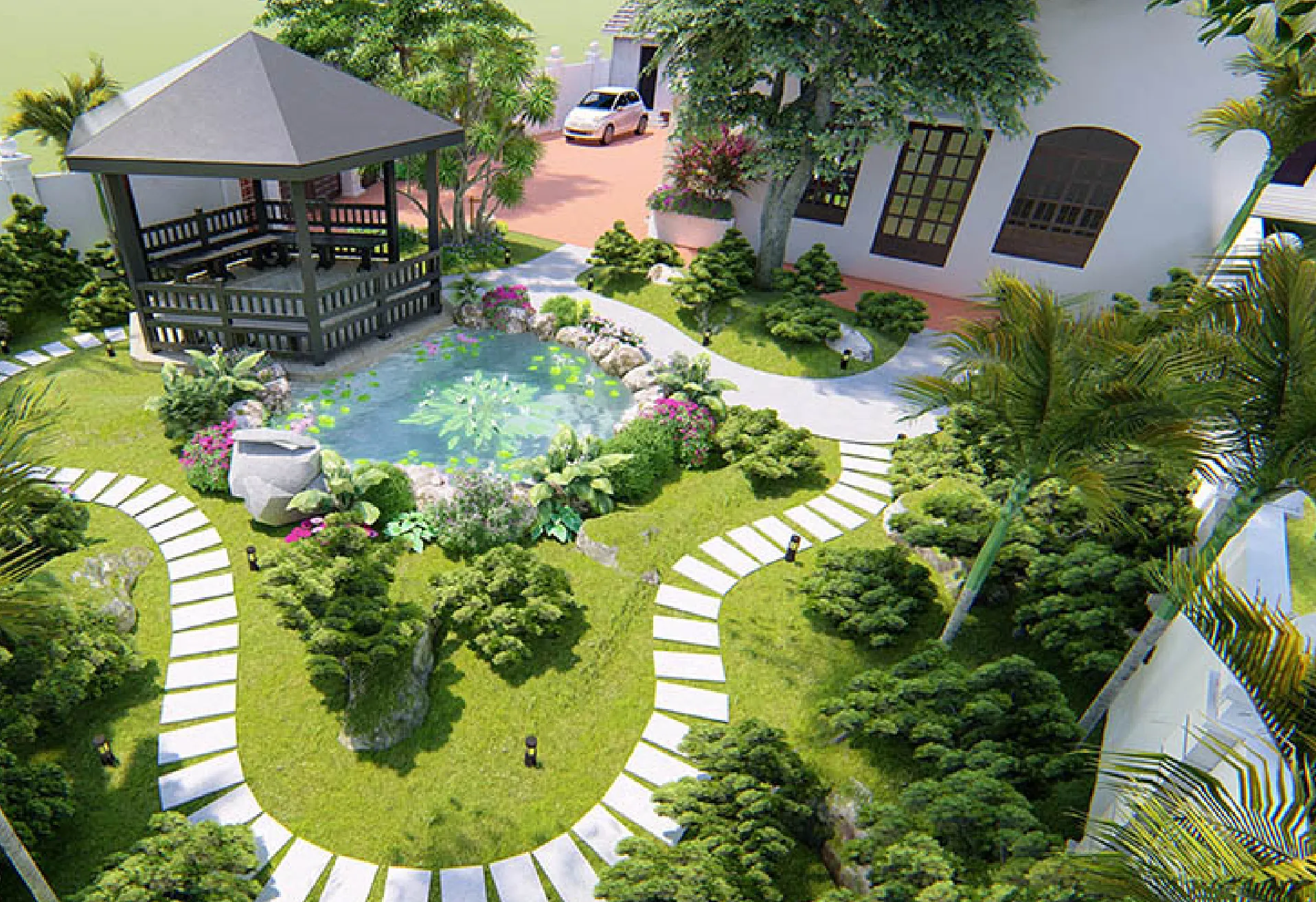 Thiết kế sân vườn theo phong cách Việt Nam