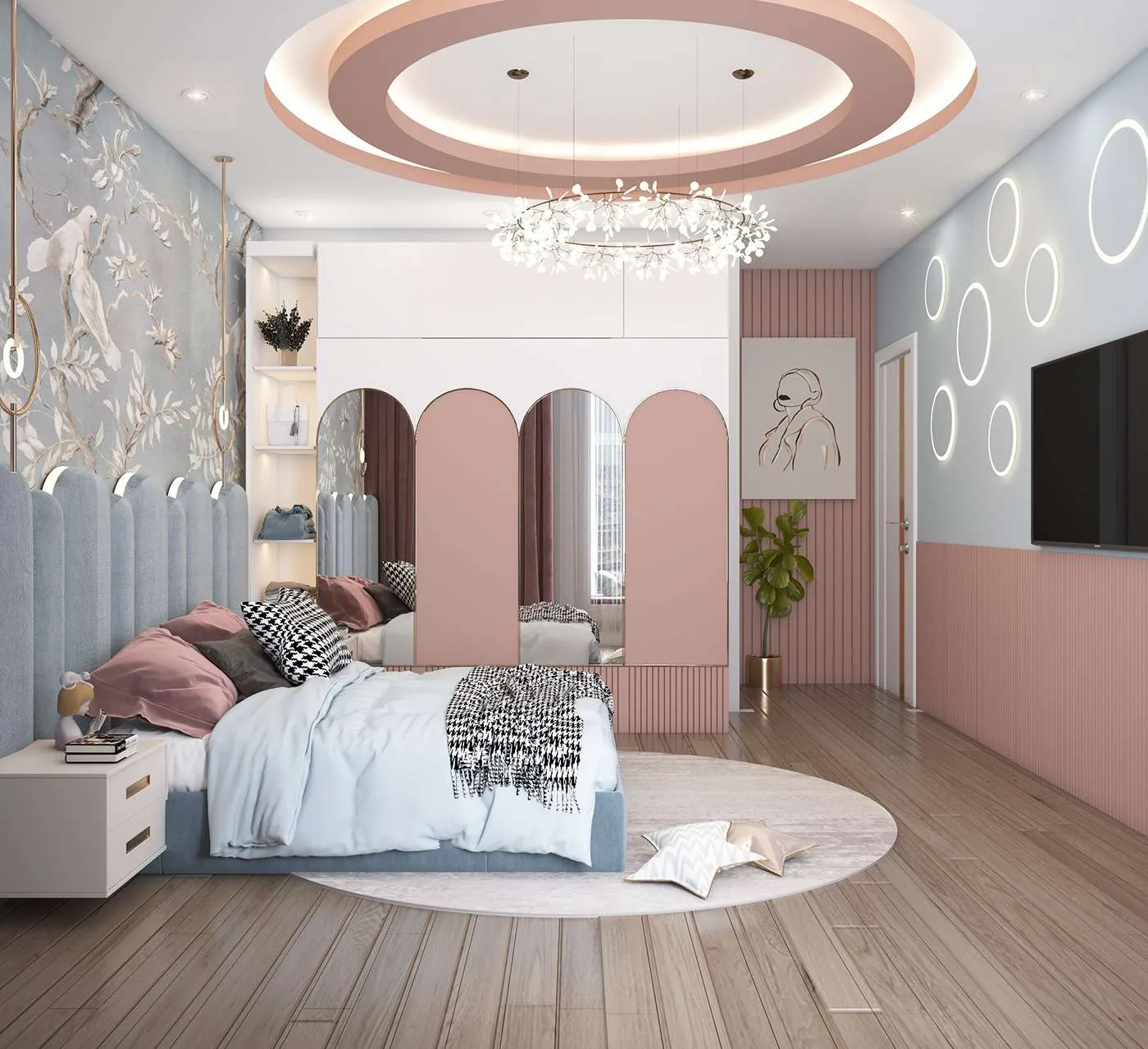 Mẫu phòng ngủ đẹp cho bé gái 15 tuổi phong cách cổ điển mà vẫn hiện đại