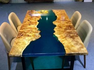 Bộ bàn ăn Epoxy đẹp, lịch sự và trang trọng trong căn bếp ấm cúng